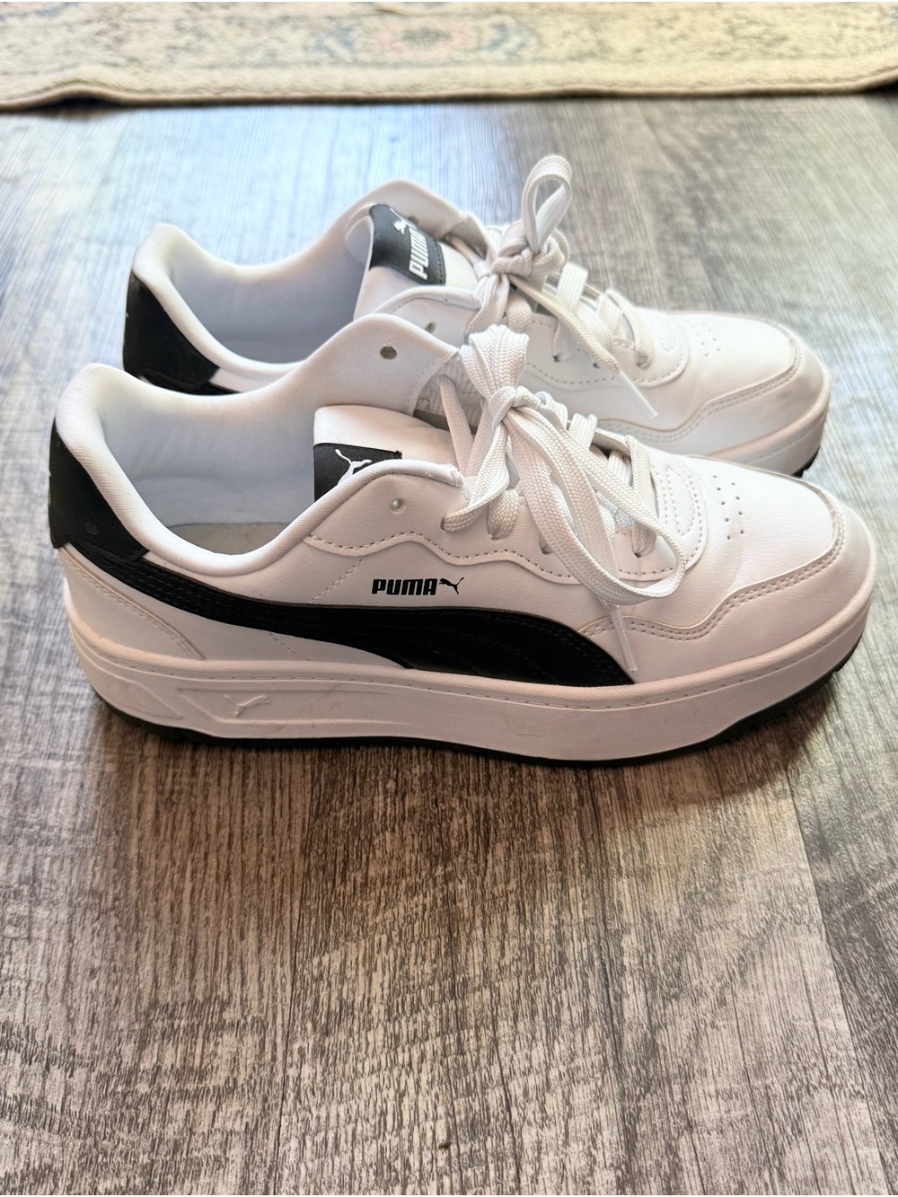 Puma White & Black Low-Top Sneakers